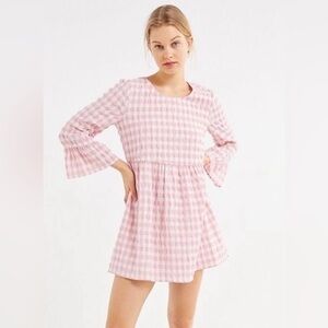 Urban Outfitters Checkered Dress in Pink and White
